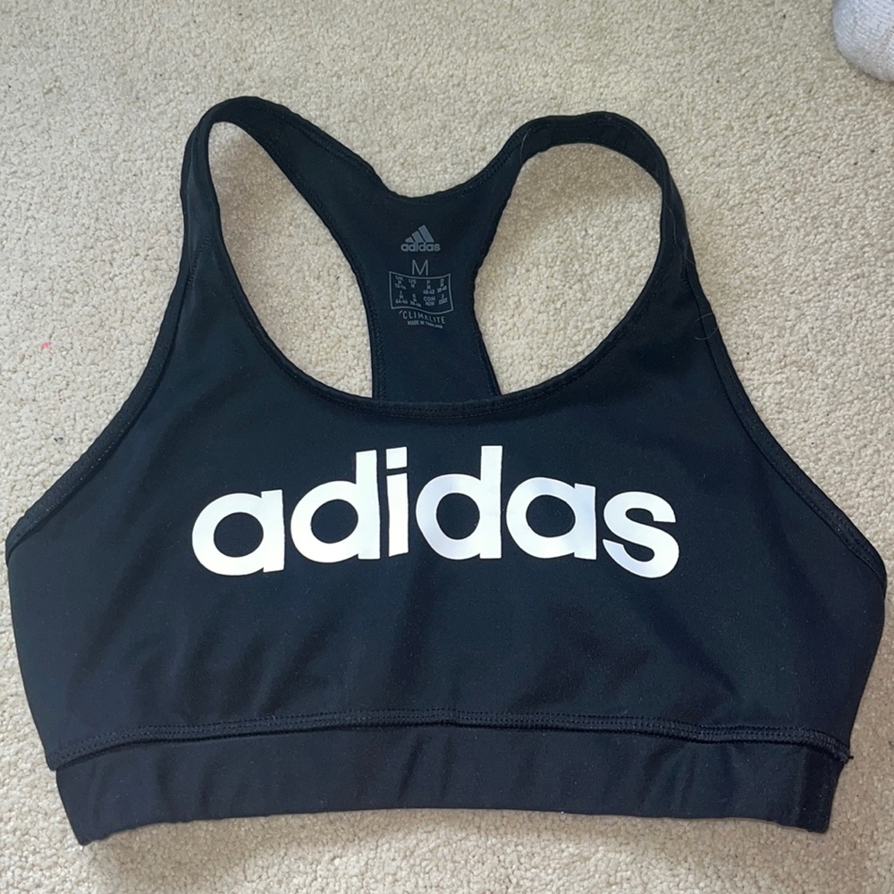 Adidas black sports bra